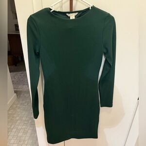 H&M Dark Green Long Sleeve Dress